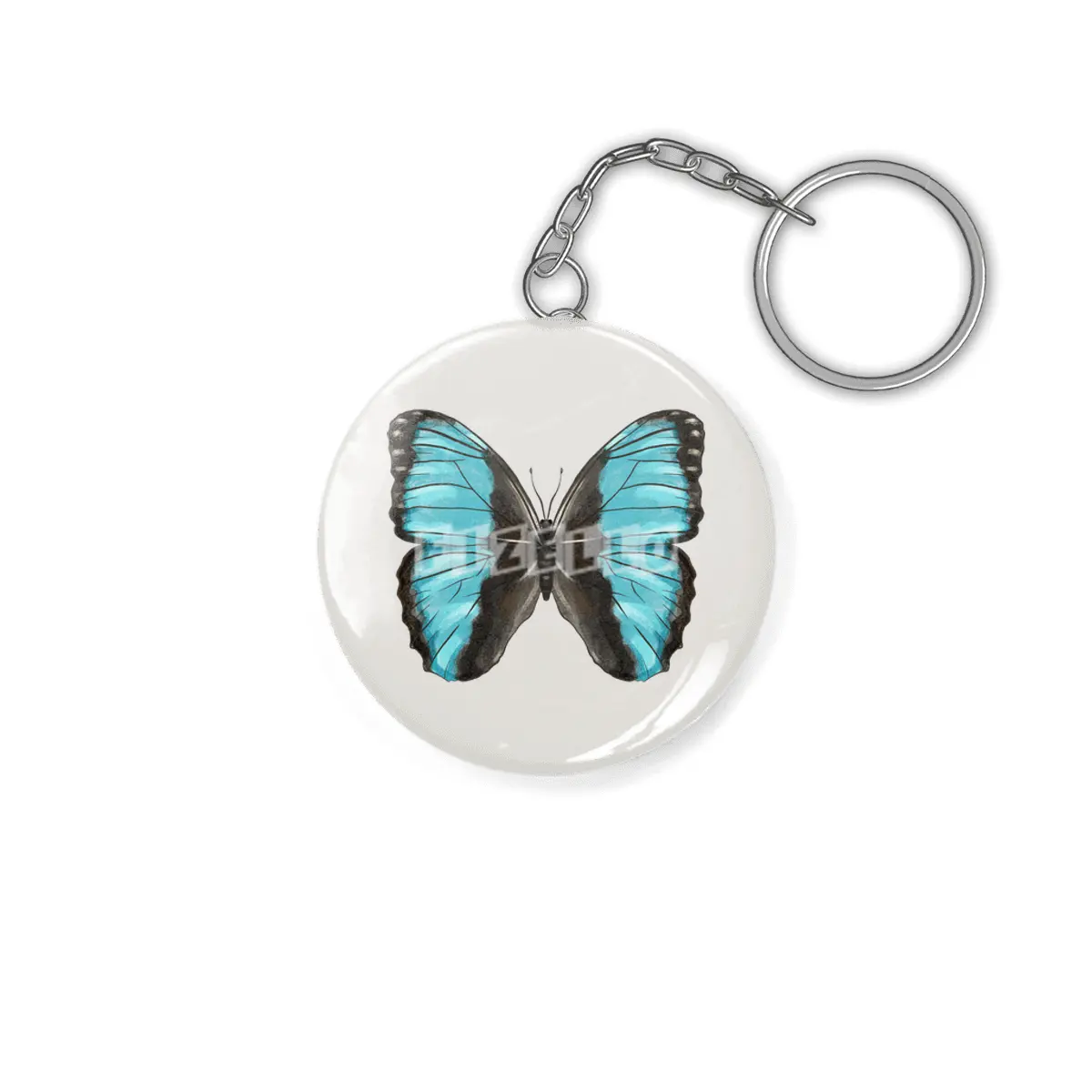 Blue Butterfly Insect Art Anahtarlık