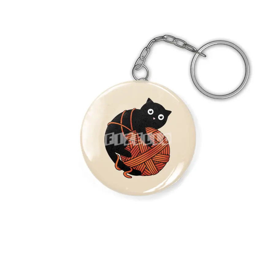 Cat and yarn ball Anahtarlık
