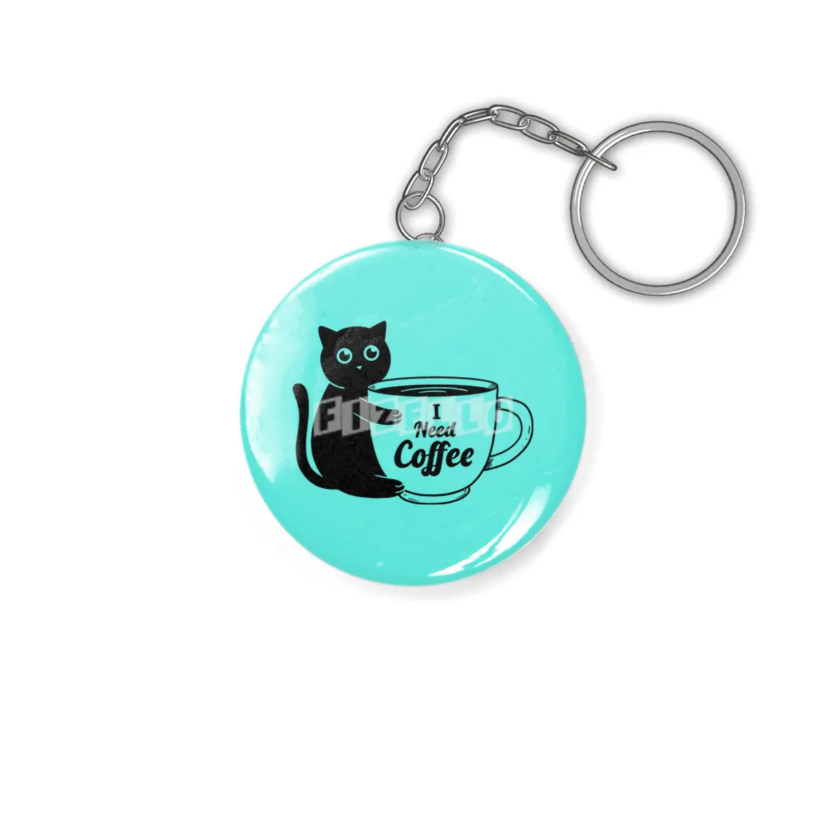 Cat I need Coffee Anahtarlık