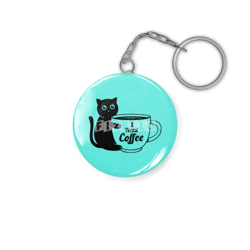 Cat I need Coffee Anahtarlık