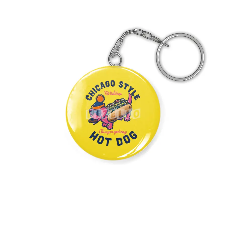 Da Chicago Dog With Text Anahtarlık