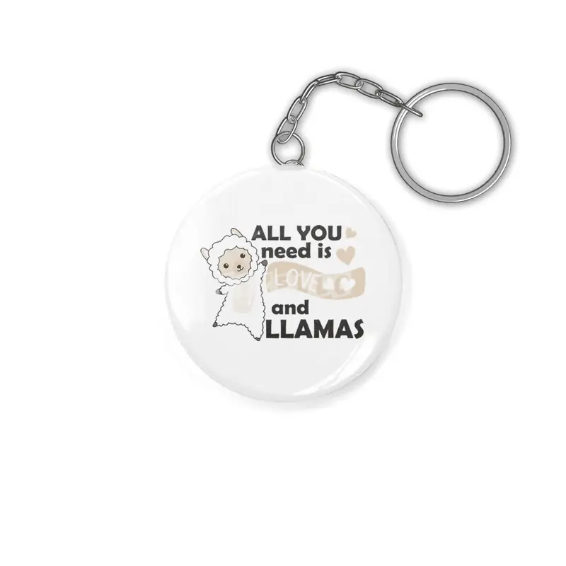 All You Need Is Love And Llama's Sweet Llama Heart Anahtarlık