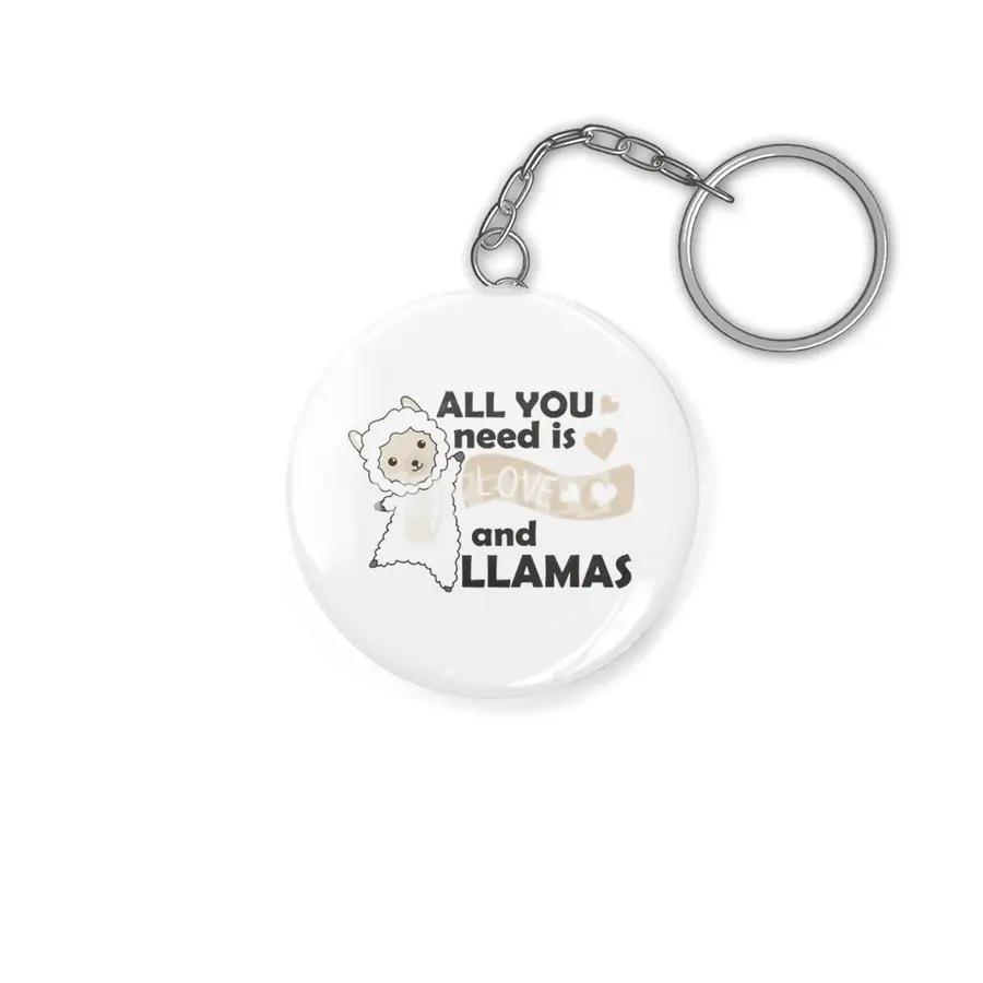 All You Need Is Love And Llama's Sweet Llama Heart Anahtarlık