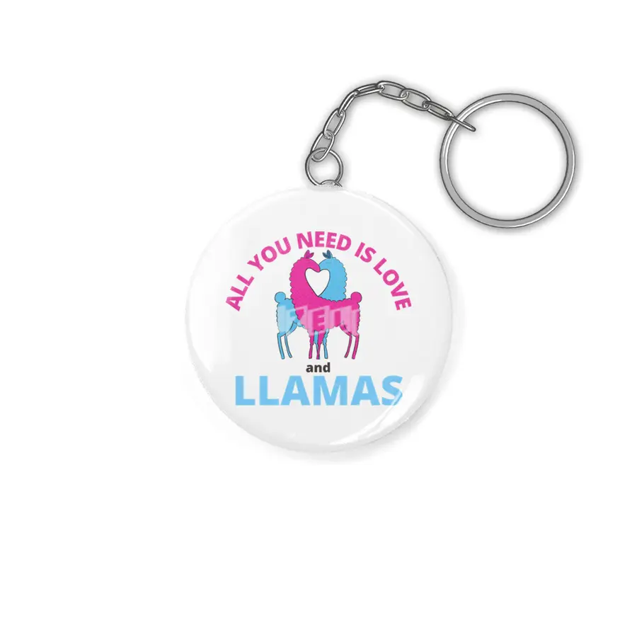 All You Need Is Love And Llamas Cute Animals Anahtarlık
