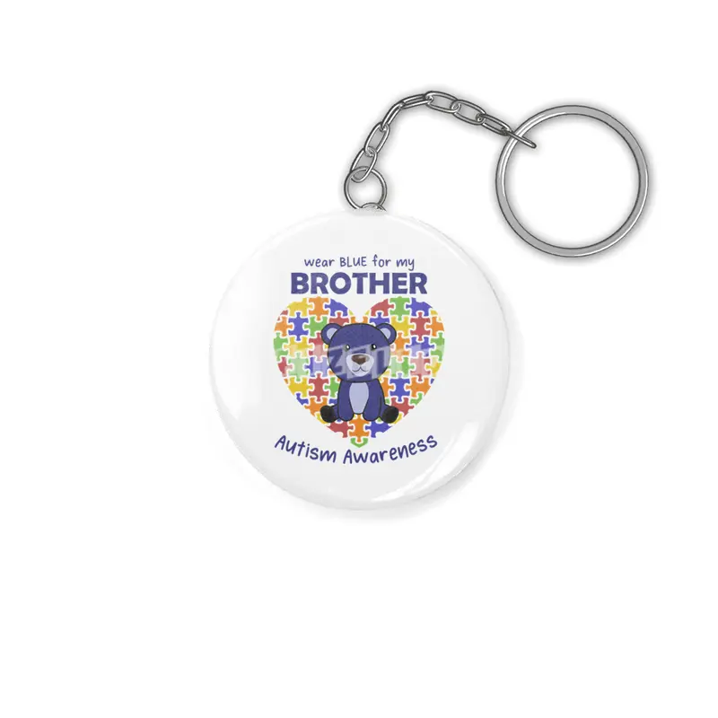 Autism Awareness Wear Blue For My Brother Anahtarlık