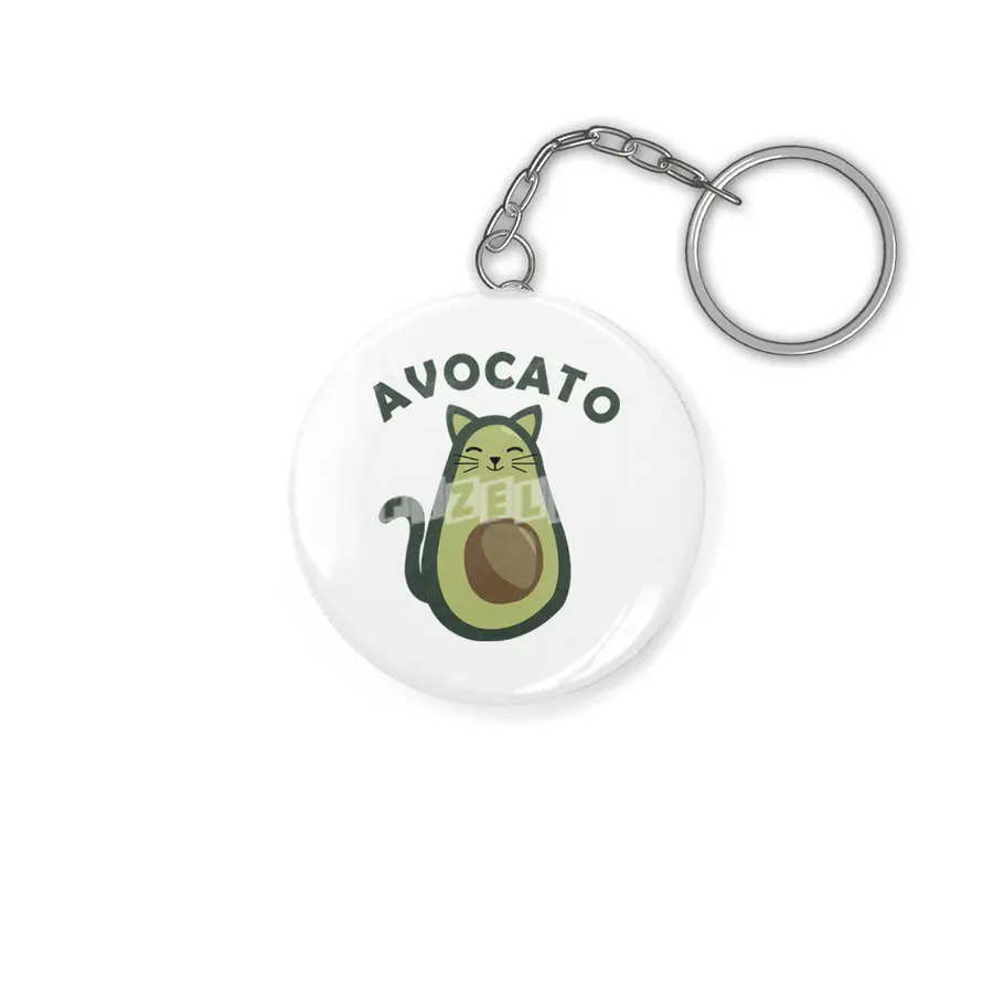 Avocado Cat Funny Food Kitten Avocato Anahtarlık