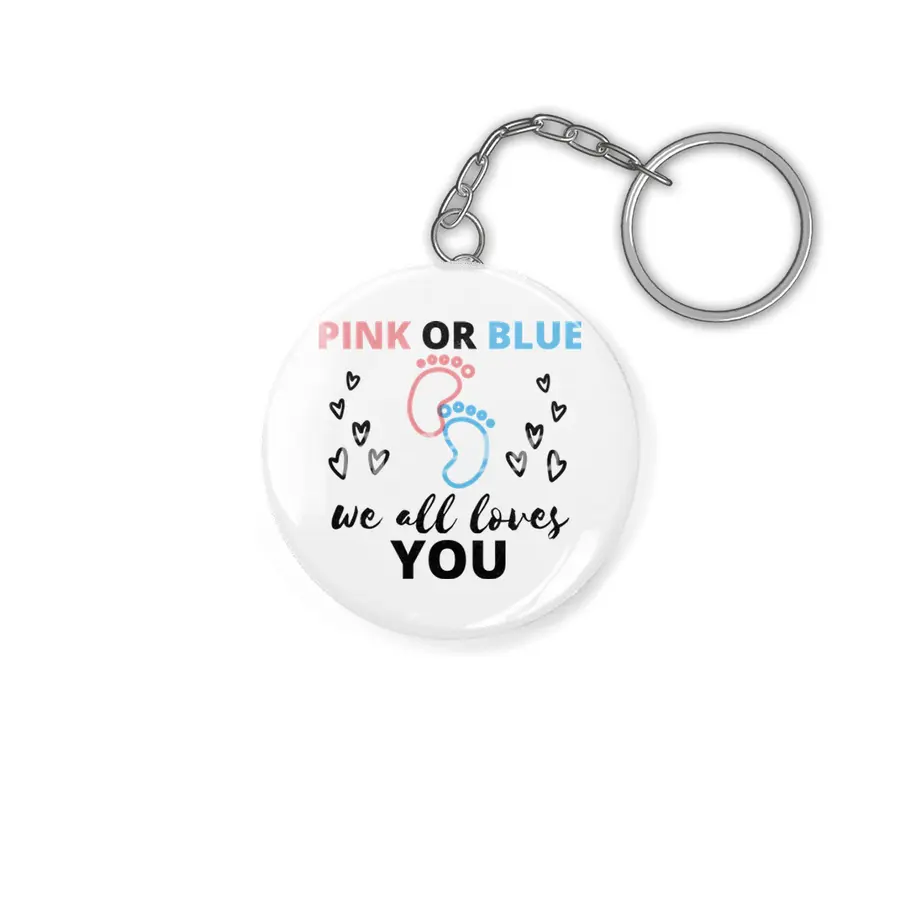 Baby Gender Reveal Ideas Pink Or Blue We All Love Anahtarlık