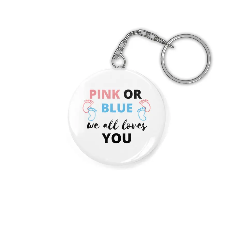 Baby Gender Reveal Ideas Pink Or Blue We All Love Anahtarlık