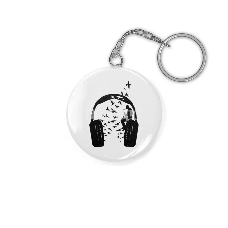 Headphone Saxophone Anahtarlık