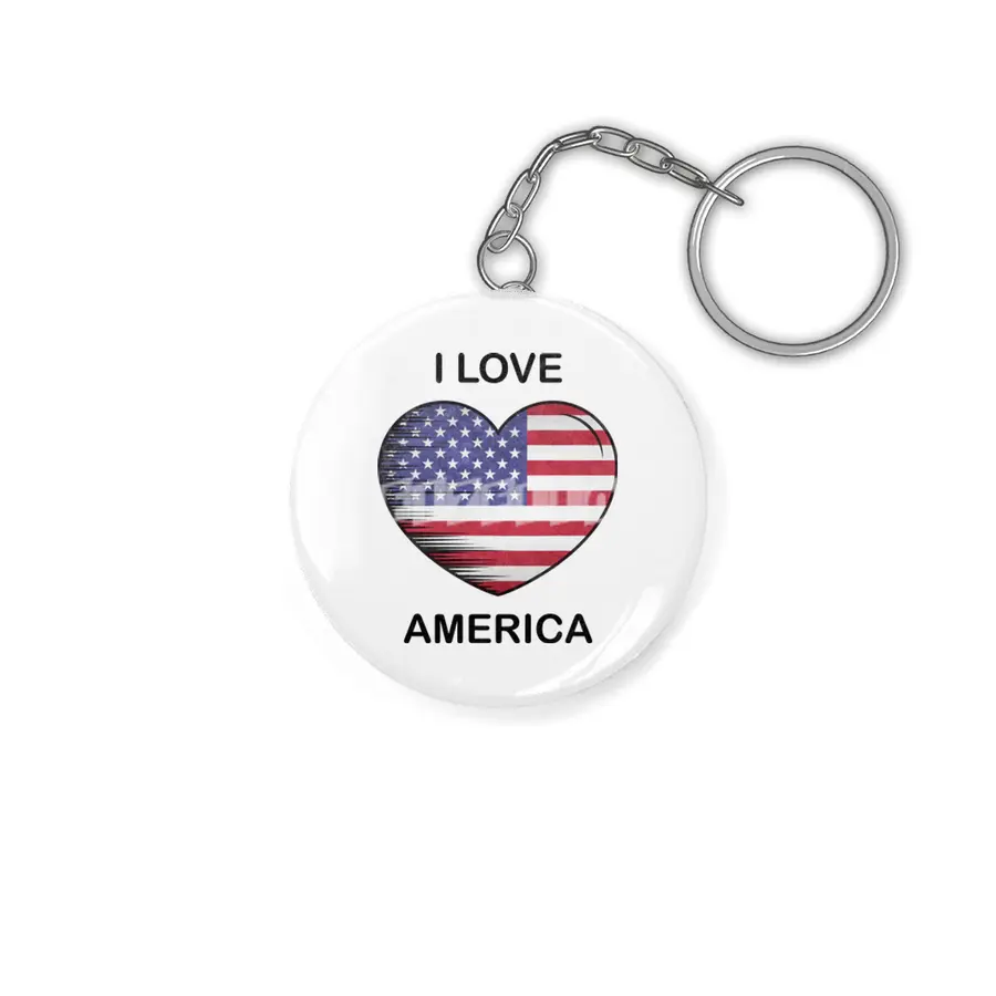 I Love America USA, My Home, My Country Anahtarlık