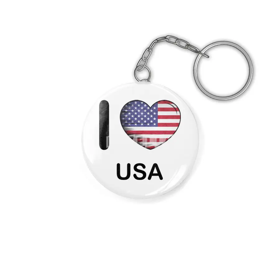 I Love America USA, My Home, My Country Anahtarlık