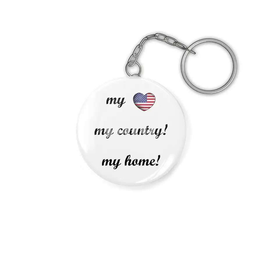 I Love America USA, My Home, My Country Anahtarlık