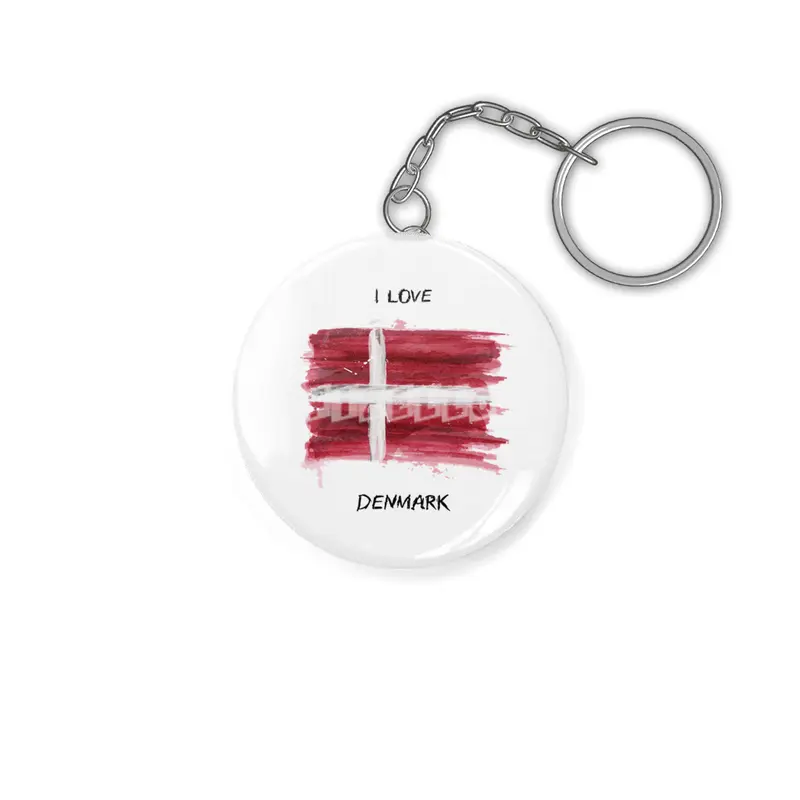 I Love Denmark, My Home, My Country Anahtarlık