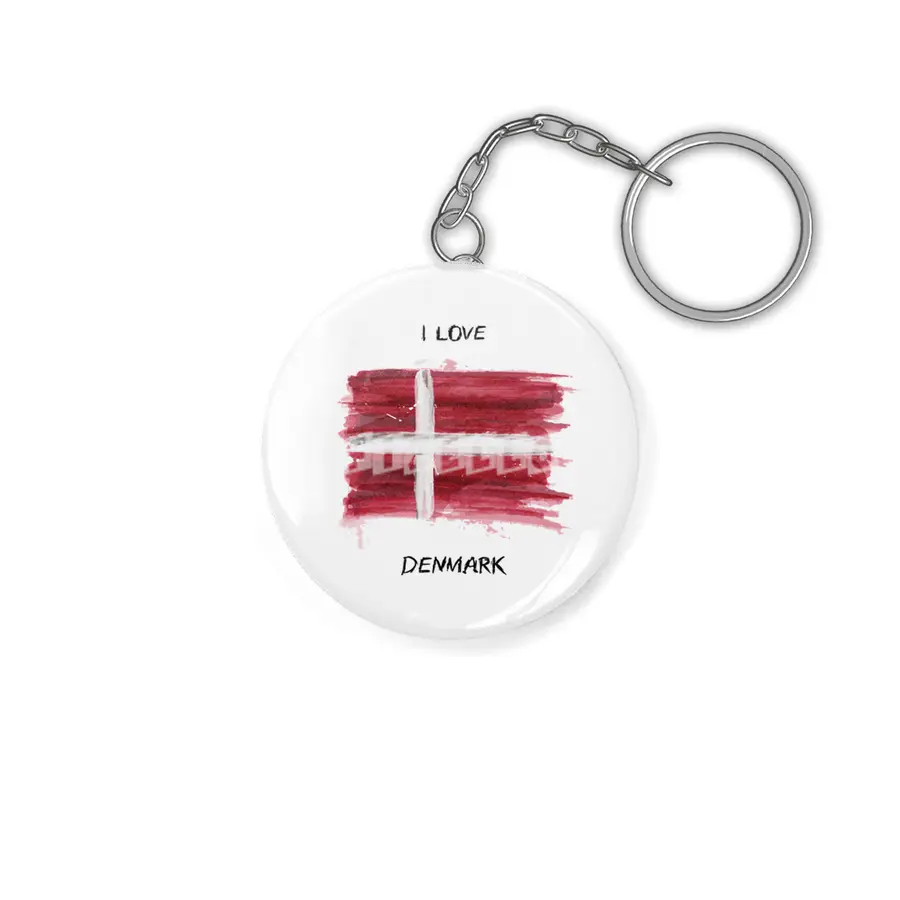 I Love Denmark, My Home, My Country Anahtarlık