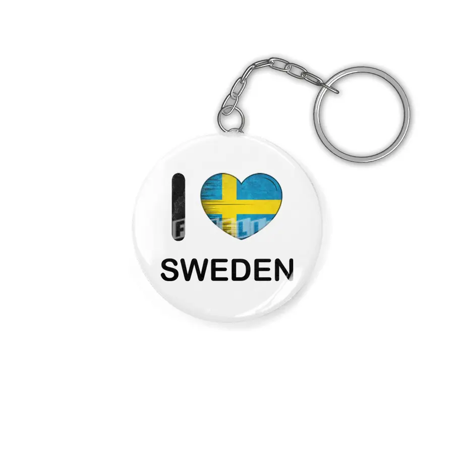 I Love Sweden, My Home, My Country, my Heart Anahtarlık