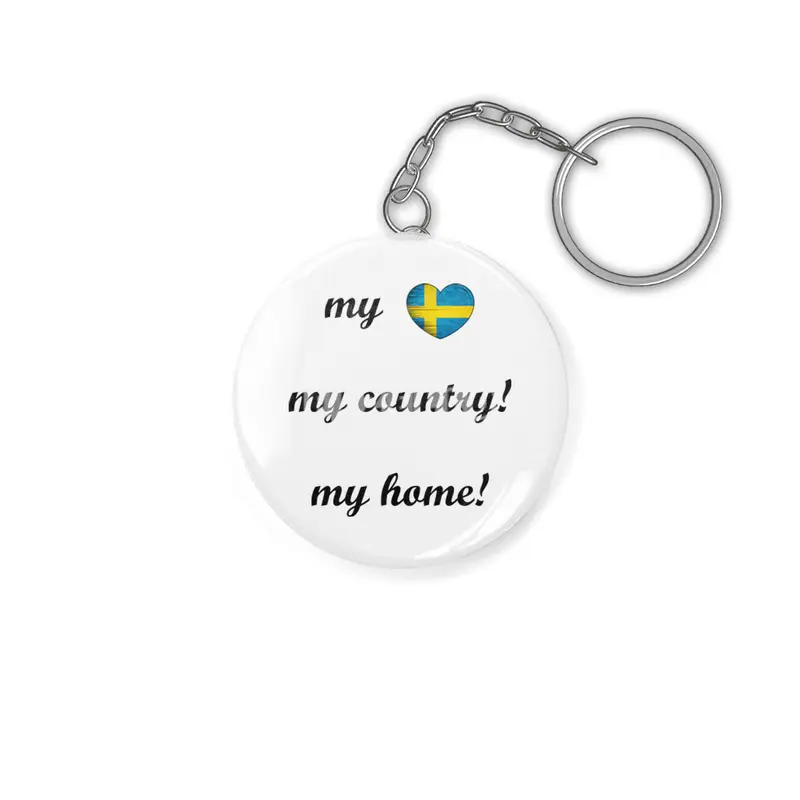 I Love Sweden, My Home, My Country, my Heart Anahtarlık