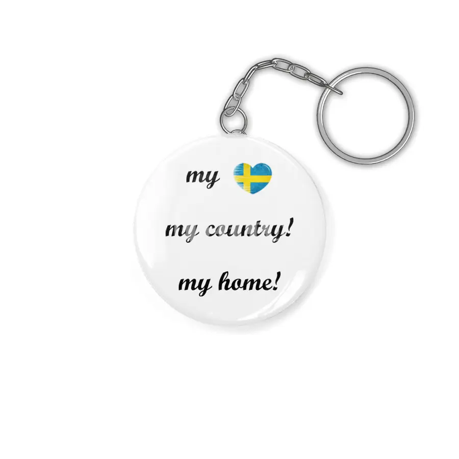 I Love Sweden, My Home, My Country, my Heart Anahtarlık