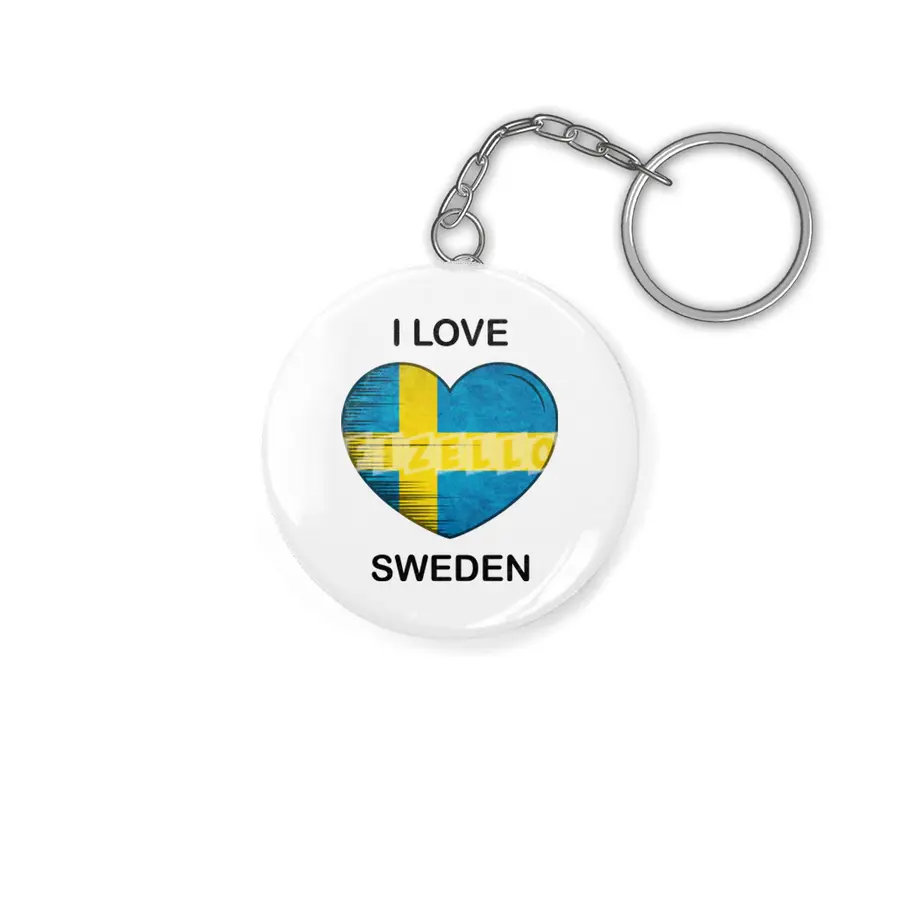 I Love Sweden, My Home, My Country, my Heart Anahtarlık