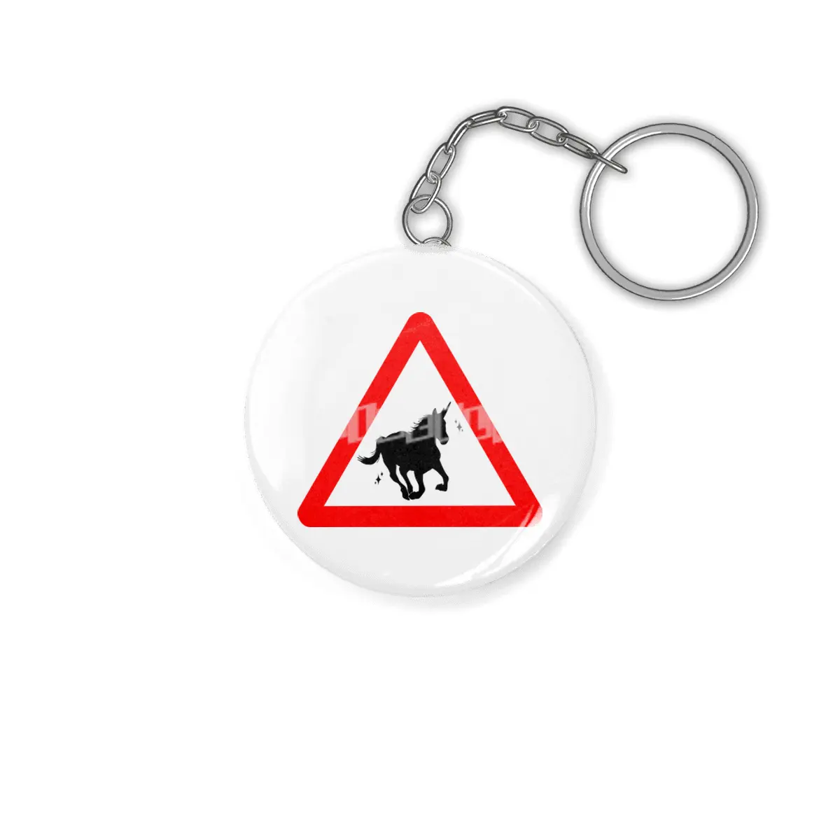 Funny Beautiful Unicorn Road Sign Shirt Anahtarlık