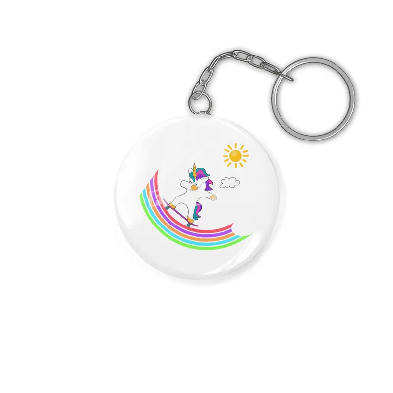 Skateboard Dab Dabbing Unicorn Skater Shirt Anahtarlık