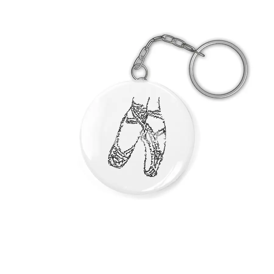 Ballet Pointe Shoes Word Art Anahtarlık