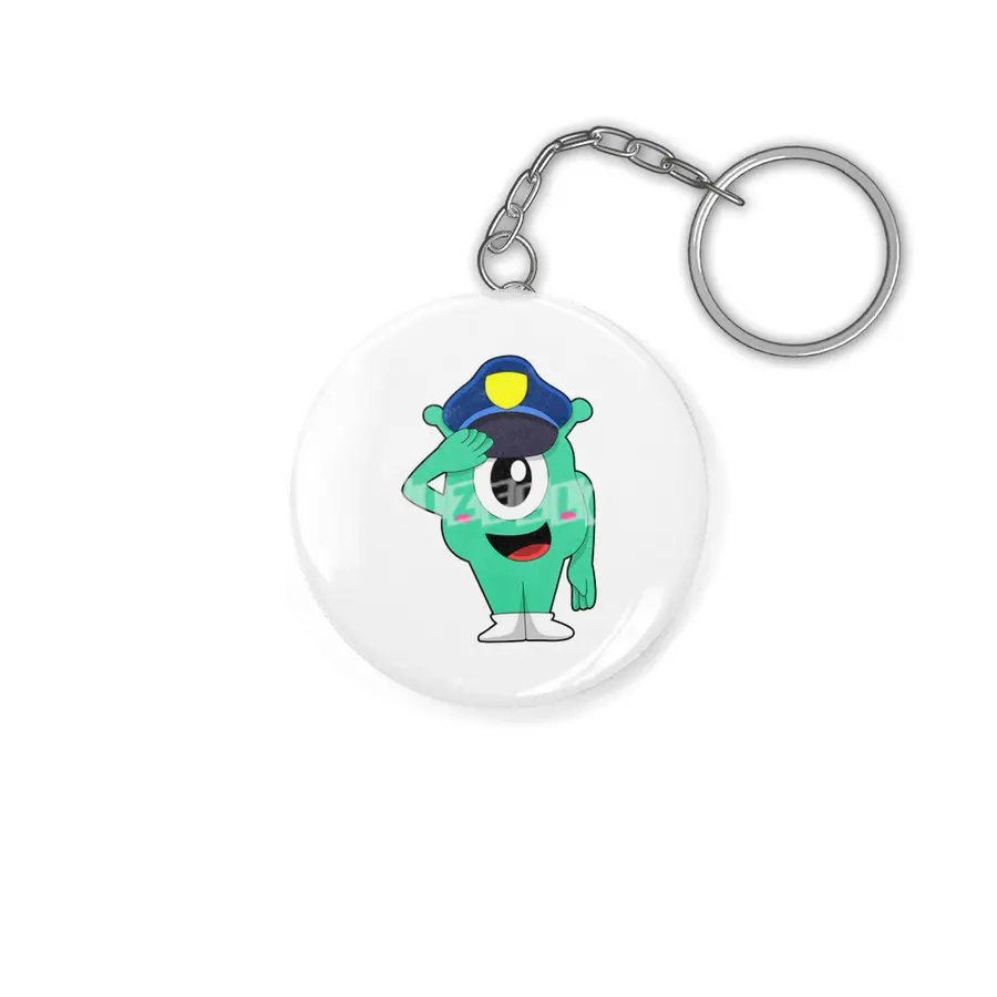 Alien as Police officer with Police hat Anahtarlık