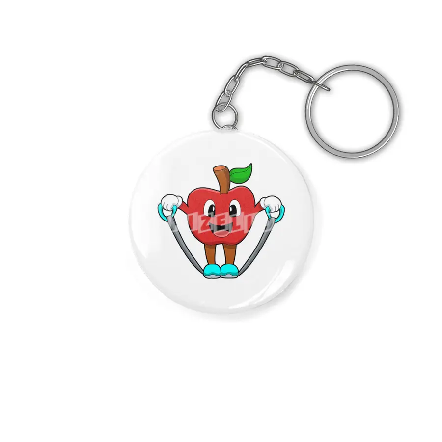 Apple at Fitness with Rope Anahtarlık