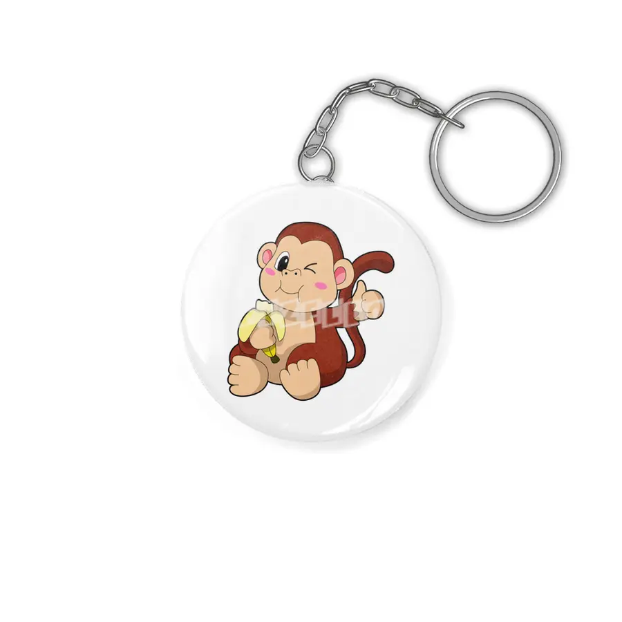 Baby Monkey with Banana Anahtarlık