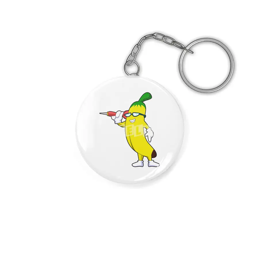 Banana at Darts with Dart Anahtarlık
