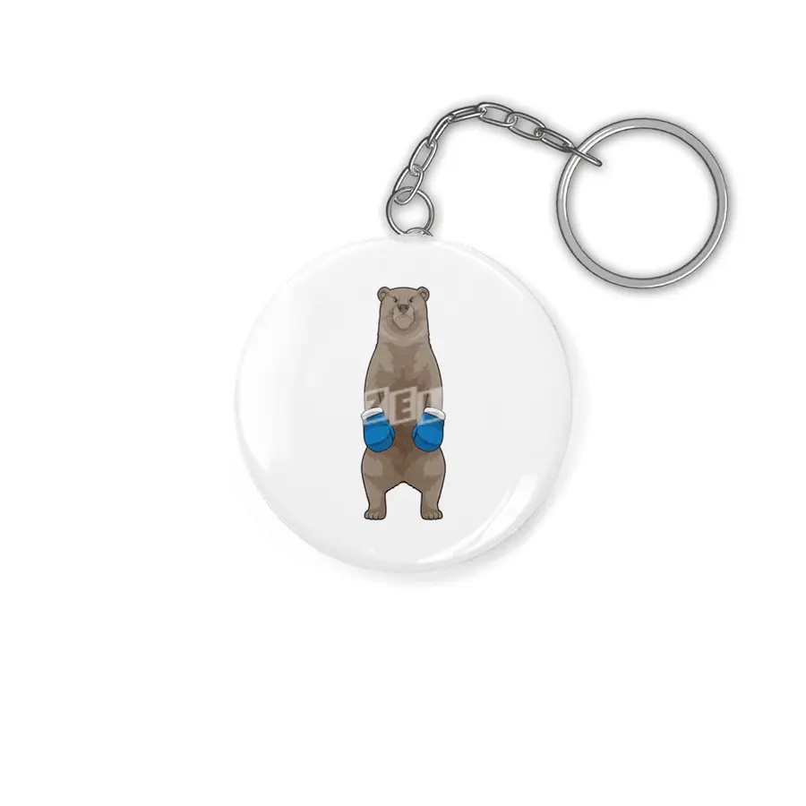 Bear as Boxer with Boxing gloves Anahtarlık