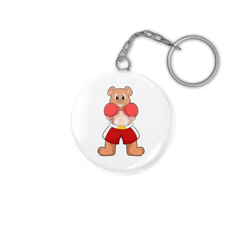 Bear as Boxer with Boxing gloves Anahtarlık