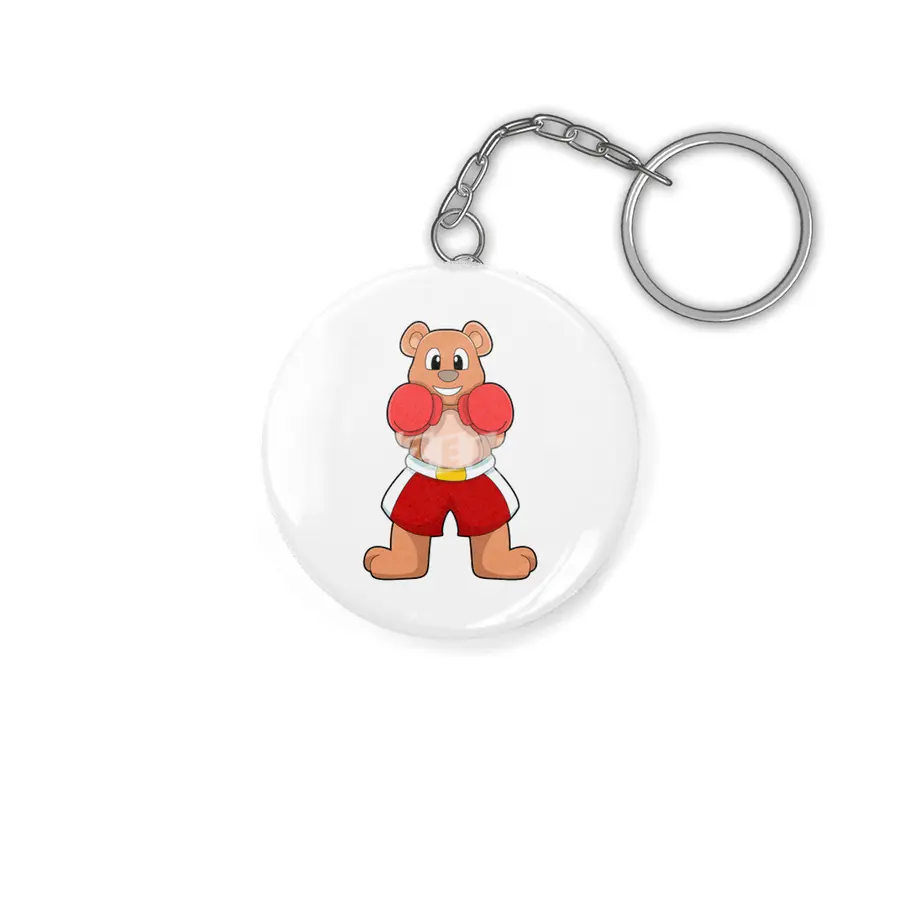 Bear as Boxer with Boxing gloves Anahtarlık