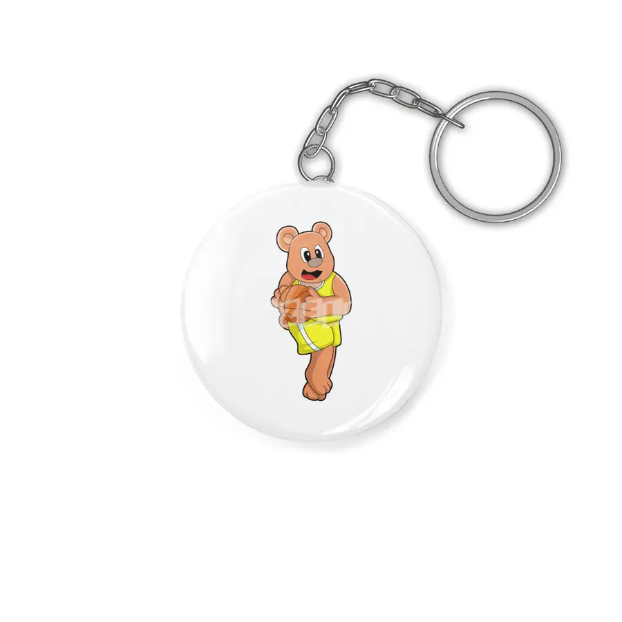 Bear at Basketball Sports Anahtarlık