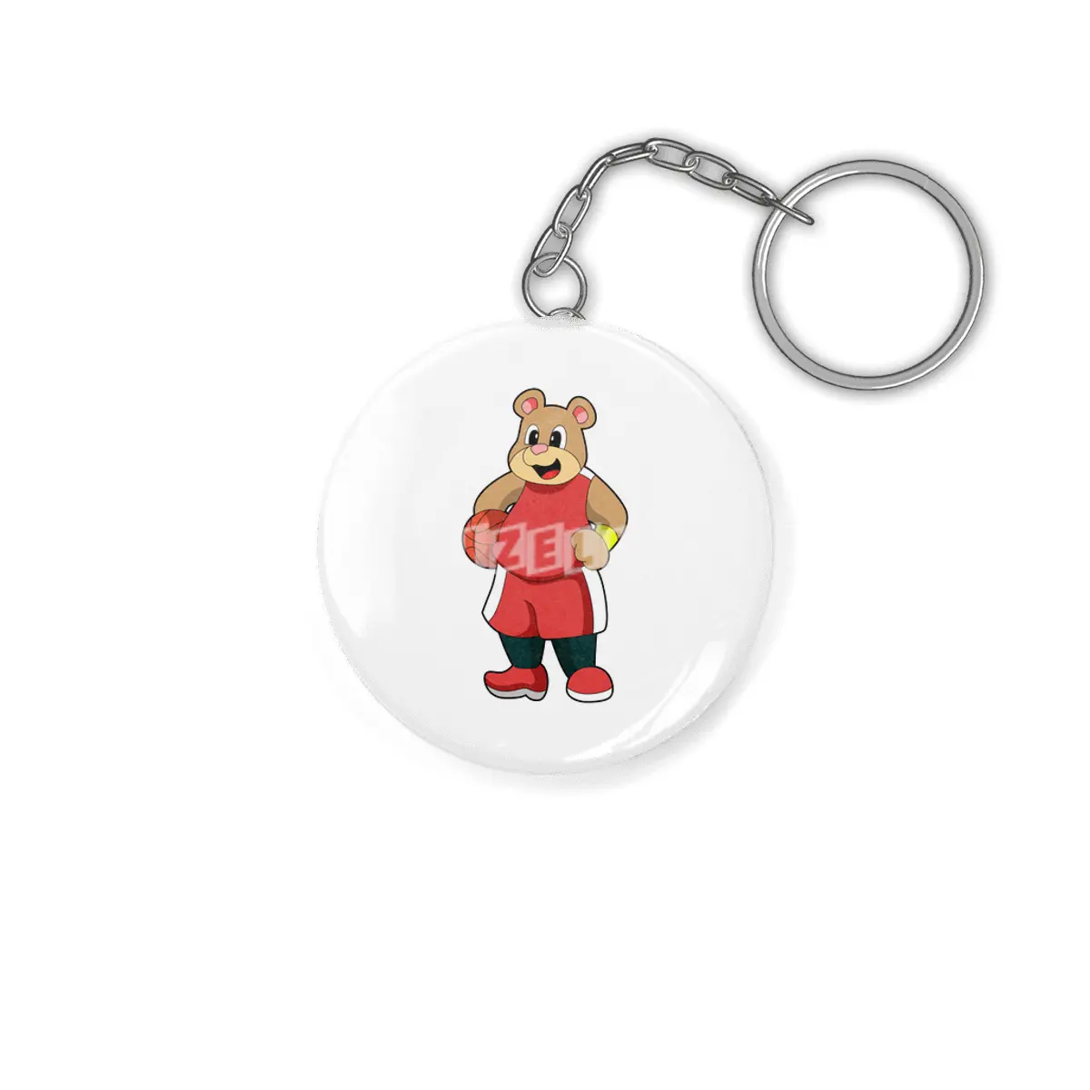 Bear at Basketball Sports Anahtarlık