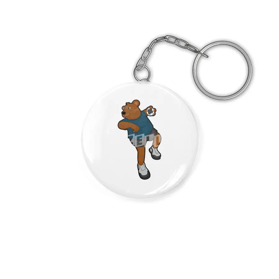 Bear at Handball player with Handball Anahtarlık