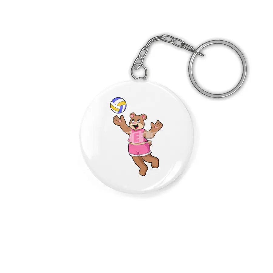 Bear at Volleyball Sports Anahtarlık