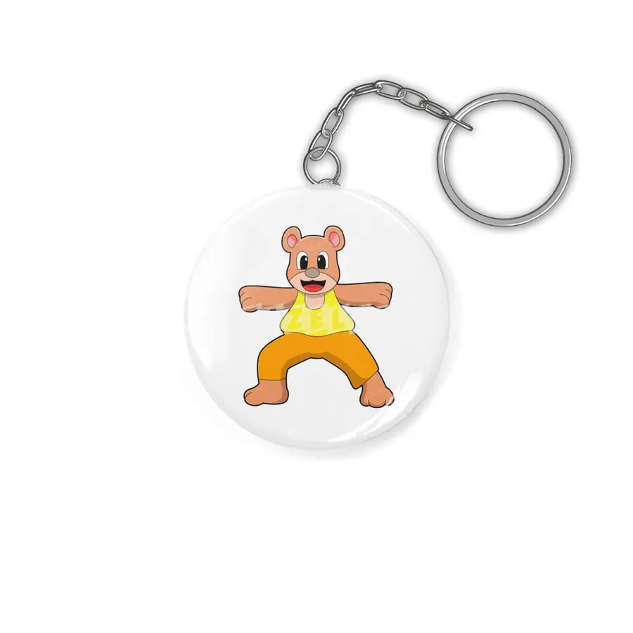 Bear at Yoga in Standing Anahtarlık