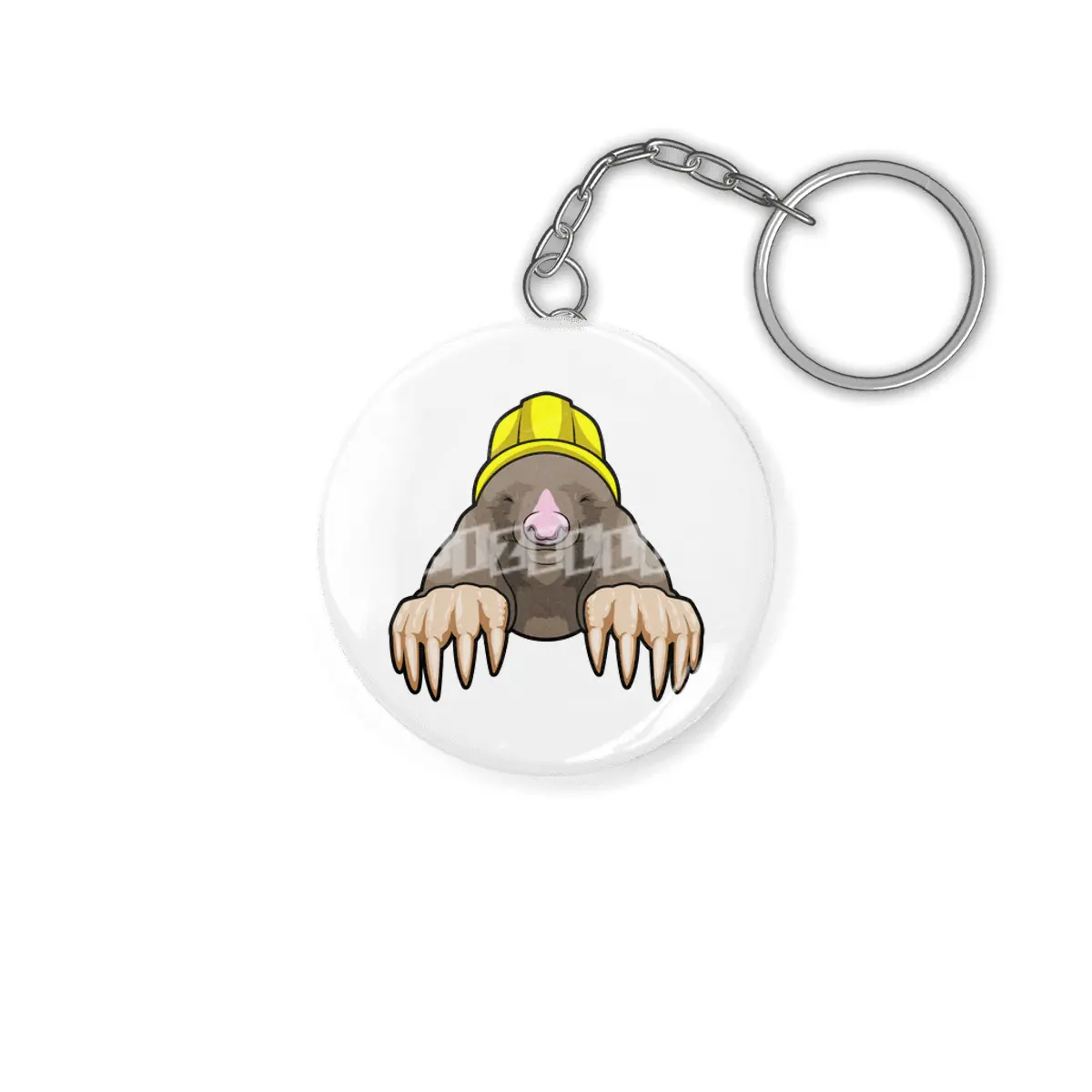 Mole as Miner with Helmet Anahtarlık