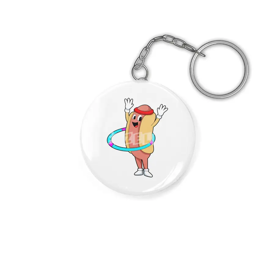 Hotdog at Fitness with Flywheel Anahtarlık
