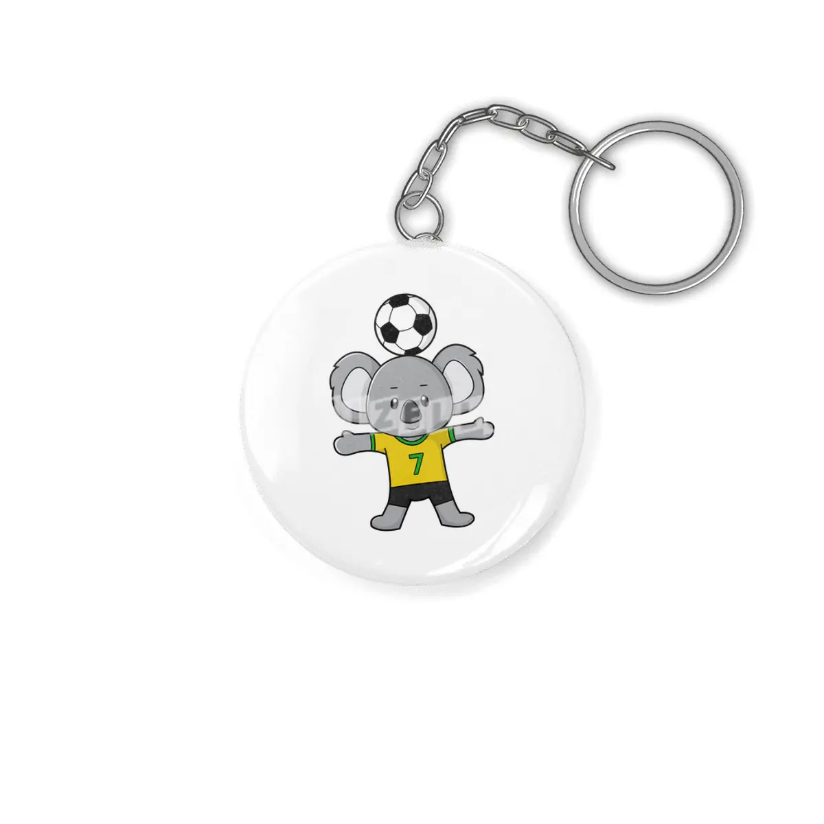 Koala as Soccer player with Soccer ball Anahtarlık