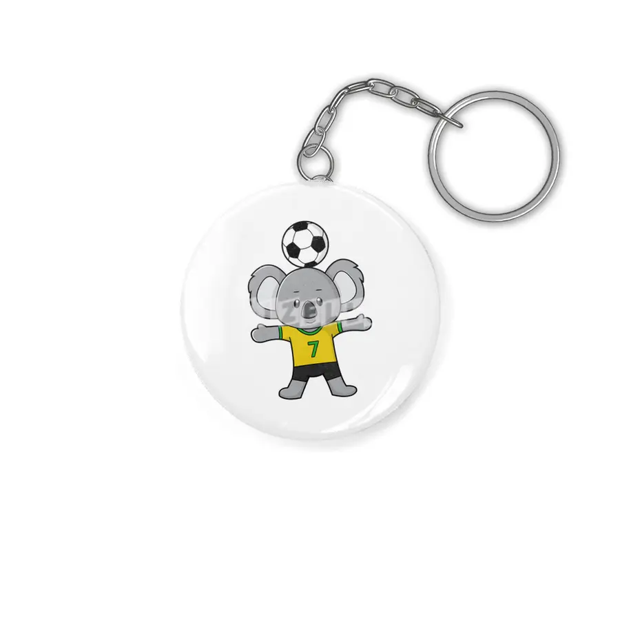 Koala as Soccer player with Soccer ball Anahtarlık