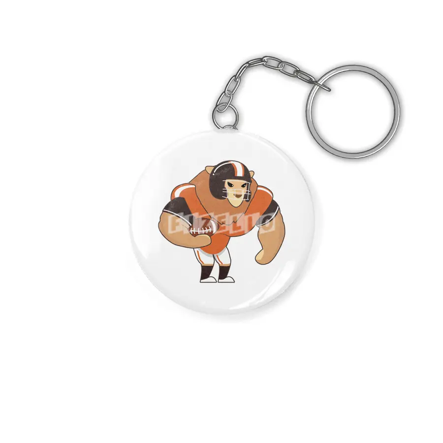 Lion as Football player with Football Anahtarlık