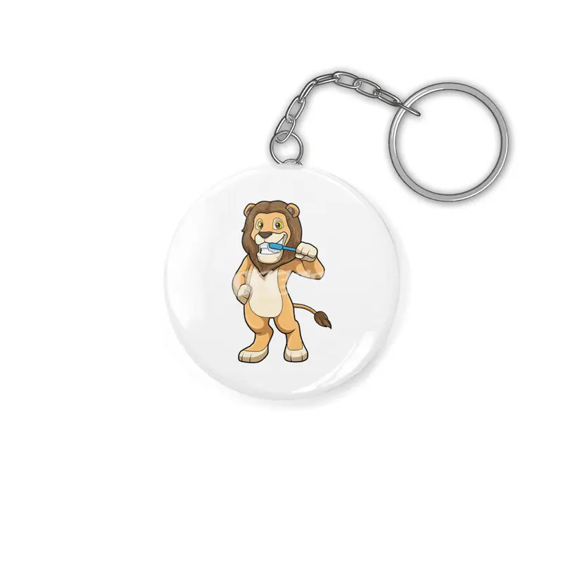 Lion with Toothbrush Anahtarlık