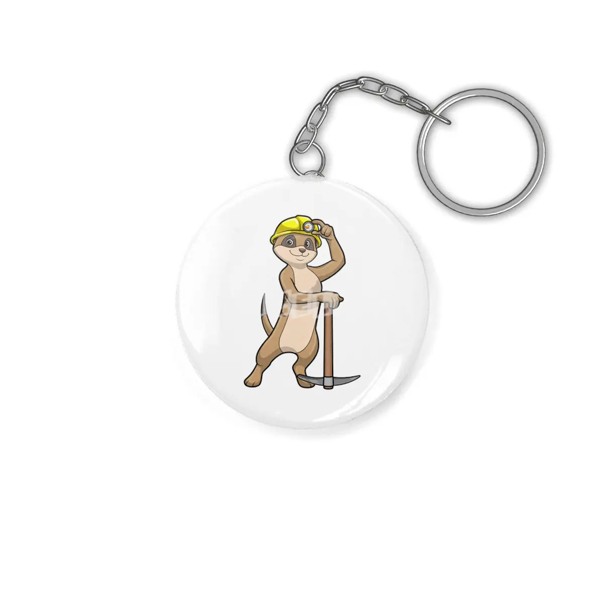 Meerkat as Miner with Pickaxe Anahtarlık