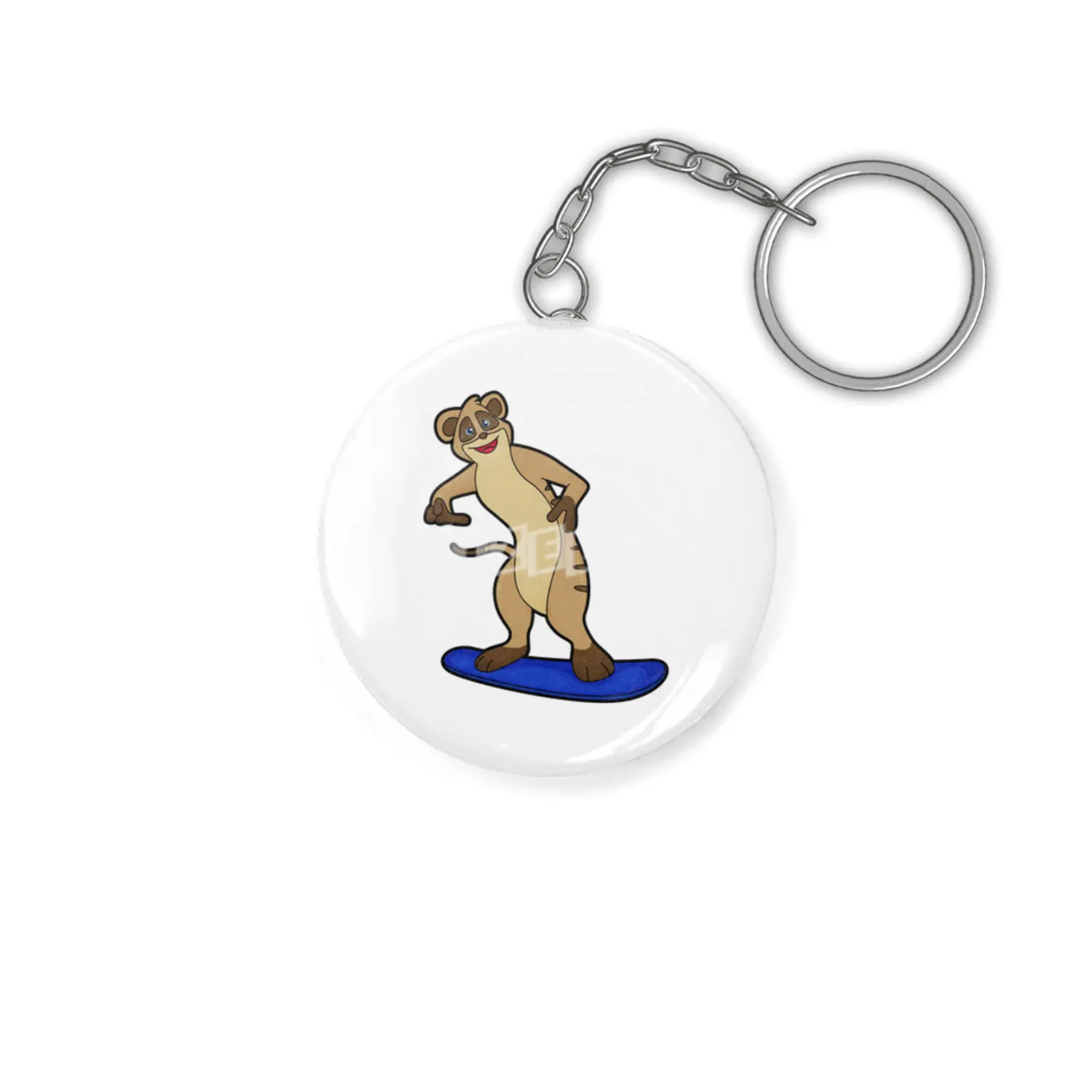Meerkat as Snowboarder with Snowboard Anahtarlık