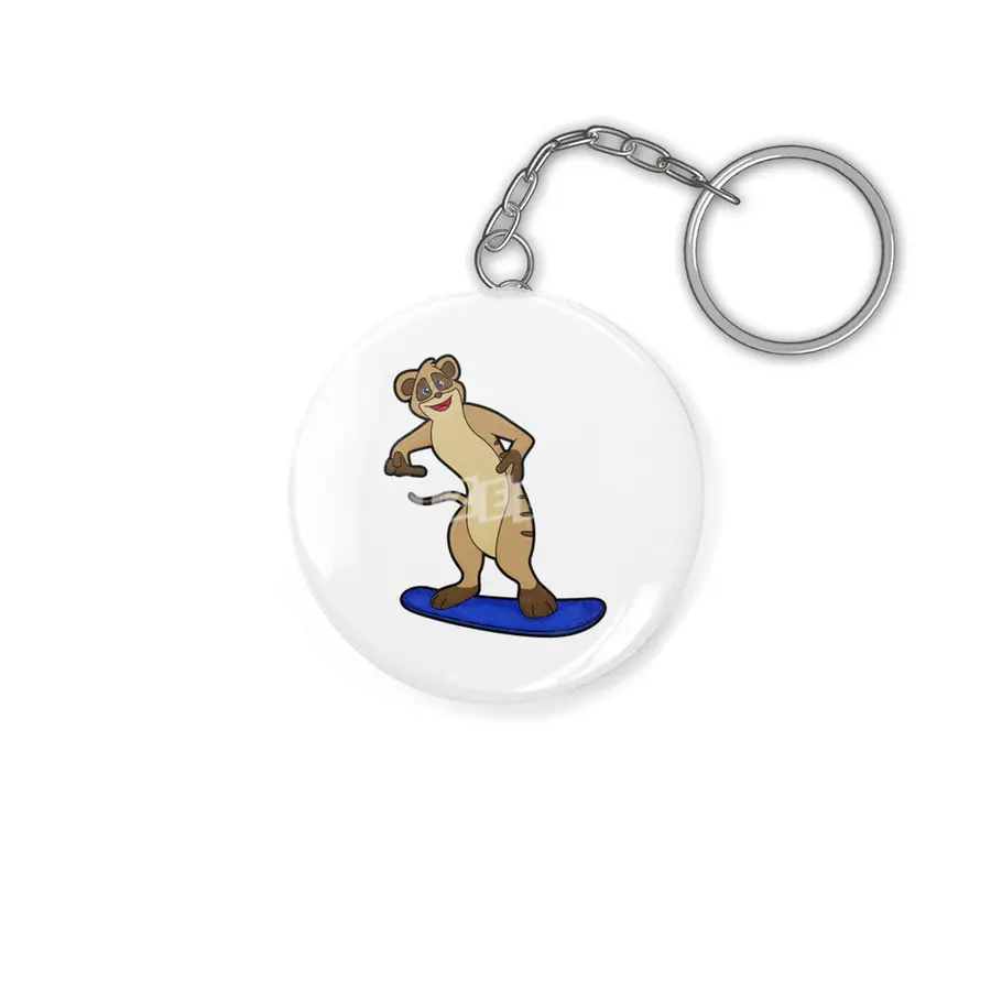 Meerkat as Snowboarder with Snowboard Anahtarlık