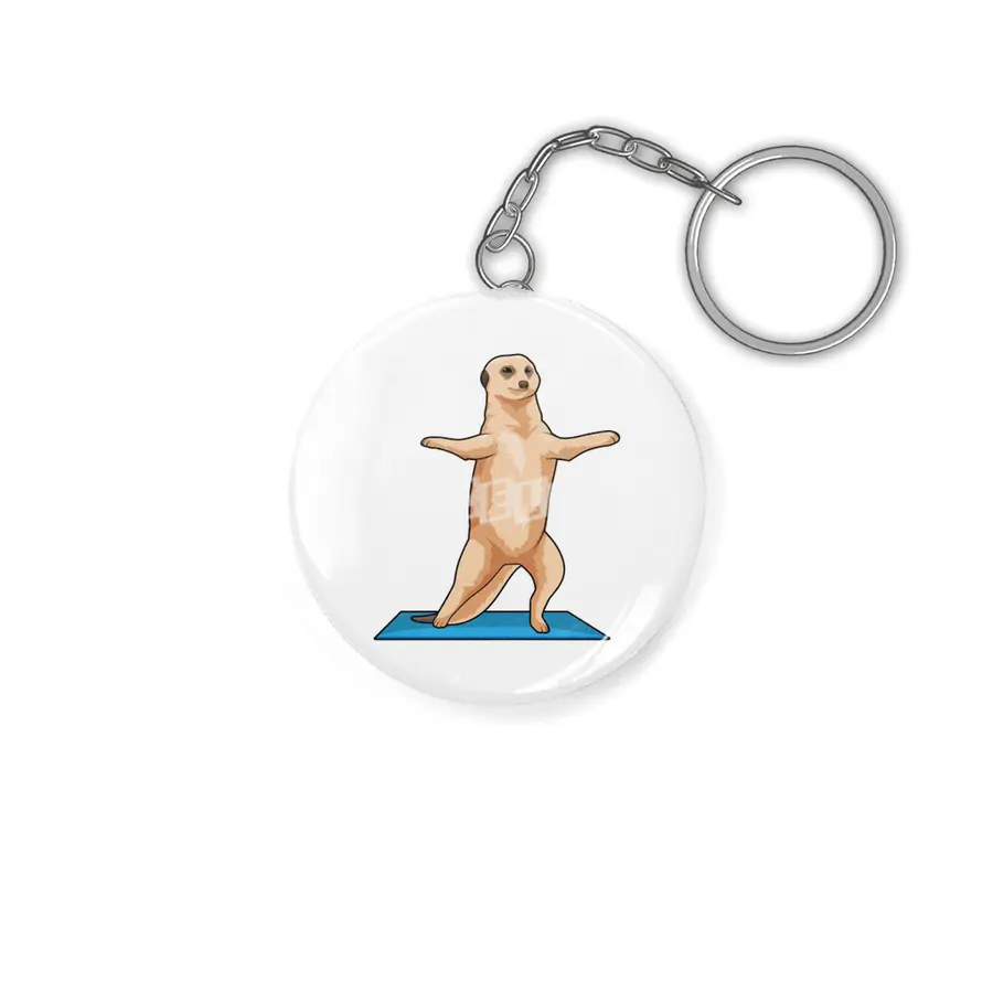 Meerkat at Fitness Stretching exercise Anahtarlık