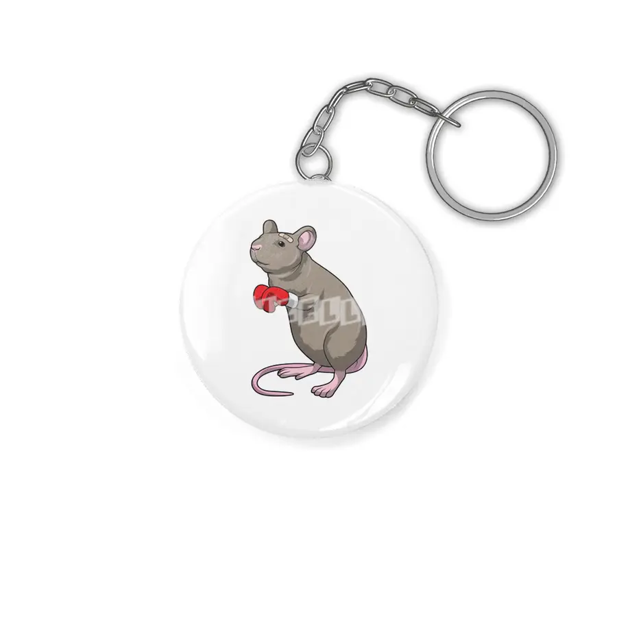 Mouse at Boxing with Boxing gloves Anahtarlık