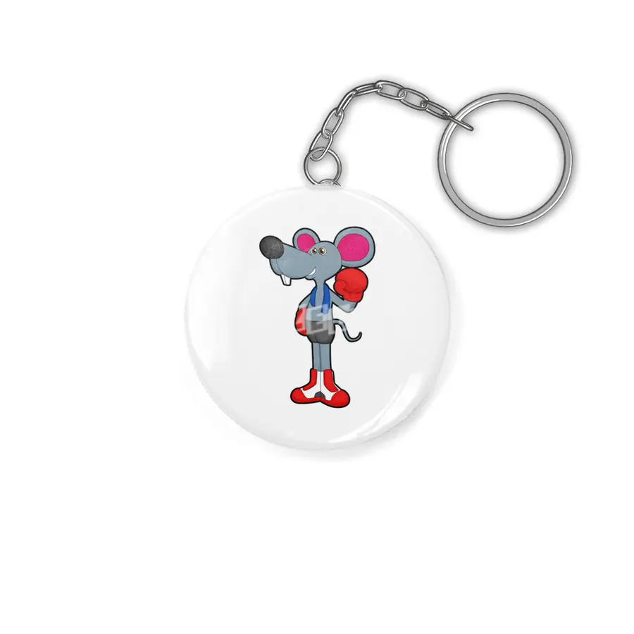 Mouse at Boxing with Boxing gloves Anahtarlık
