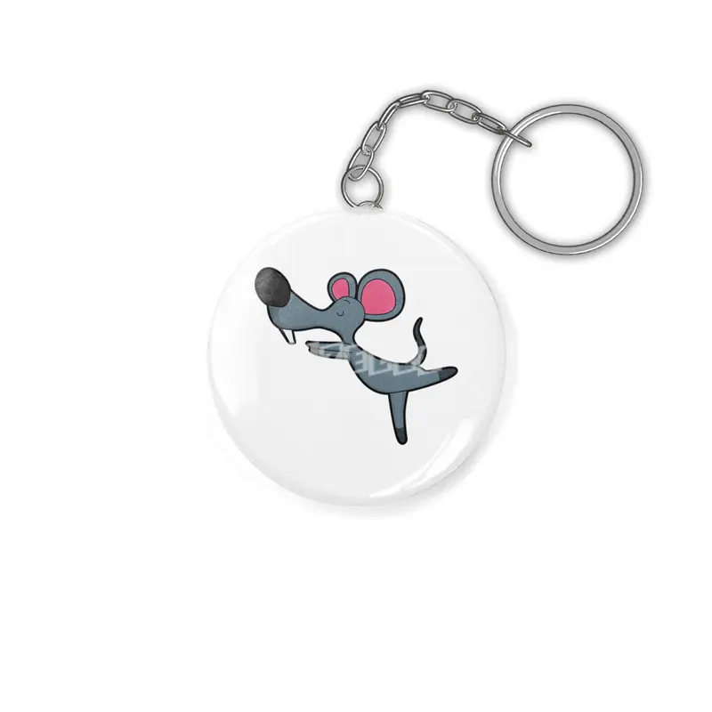 Mouse at Yoga Stretching exercise Anahtarlık